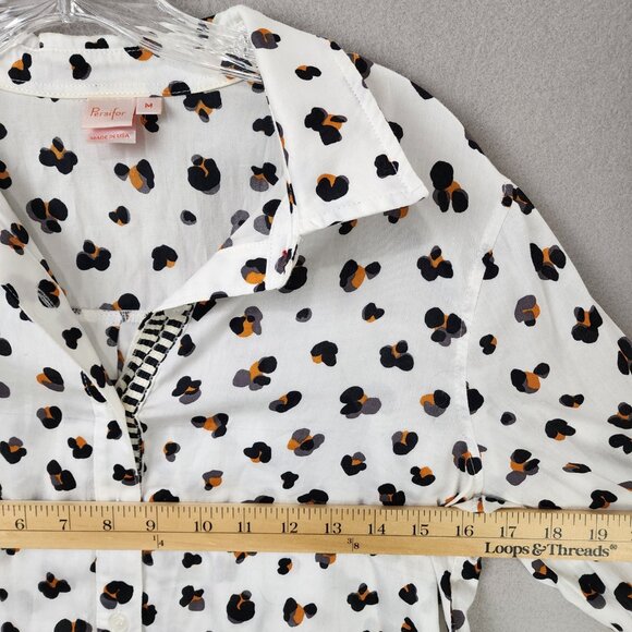 Persifor Leopard Print 100% Cotton Blouse Pullover – Chic Neutrals, Bold Pattern - Picture 4 of 12